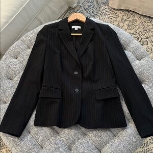 Calvin Klein Womens Black Pinstripe Blazer